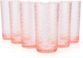 22-Ounce Honeycomb Highball Glasses Plastic Tumbler Acrylic Glasses, Set of 6 Blue Home & Garden > Kitchen & Dining > Tableware > Drinkware KX-WARE Pink 6 