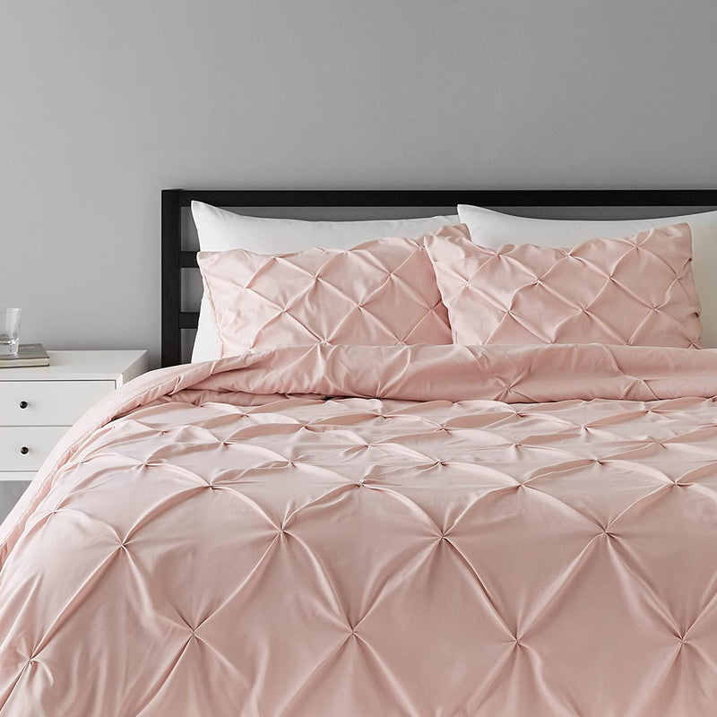 Pinch Pleat All-Season Down-Alternative Comforter Bedding Set - Twin / Twin XL, Burgundy Home & Garden > Linens & Bedding > Bedding KOL DEALS Blush Bedding Set Full/Queen