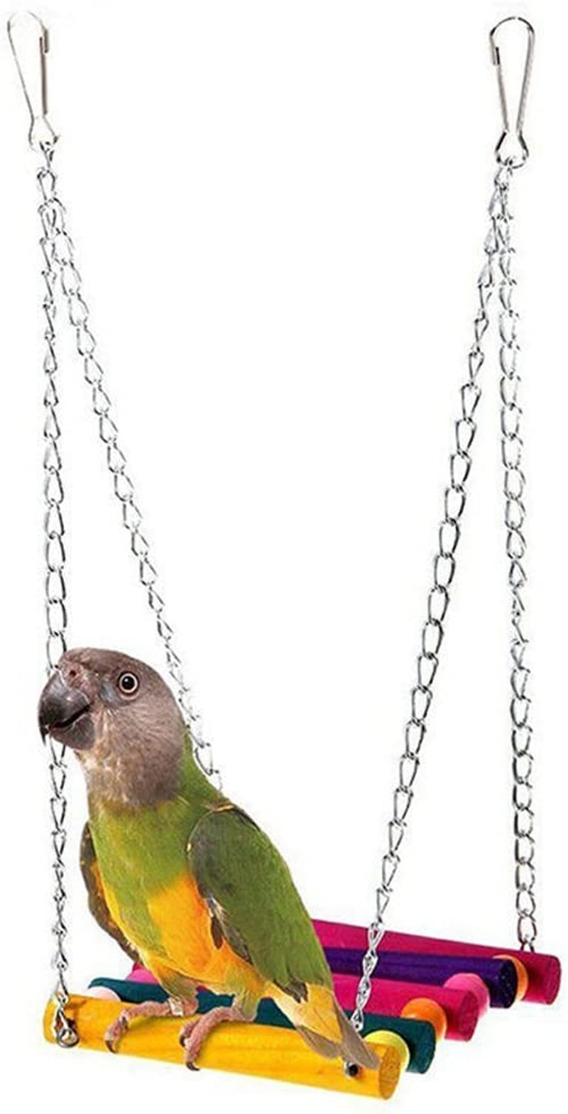 PINVNBY Rope Step Ladder Bridge Bird Toy Cage Hammock Swing Toys for Parrot Parakeet Budgie Cockatiel Pack of 2 Animals & Pet Supplies > Pet Supplies > Bird Supplies > Bird Toys PIVBY   