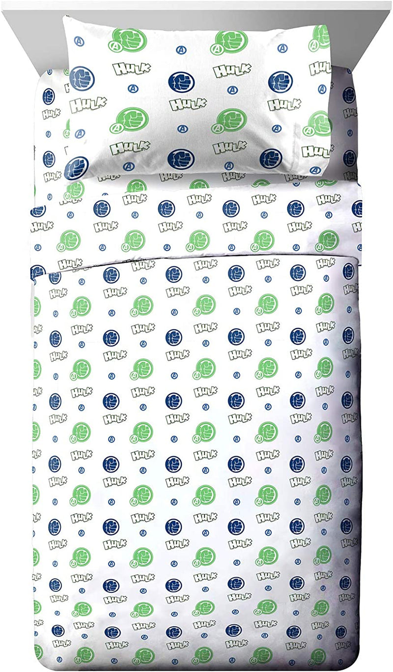 Marvel Spidey and His Amazing Friends Team Spidey Twin Size Sheet Set - 3 Piece Set Super Soft and Cozy Kid’S Bedding - Fade Resistant Microfiber Sheets (Official Marvel Product) Home & Garden > Linens & Bedding > Bedding Jay Franco & Sons, Inc. White - Hulk Twin 