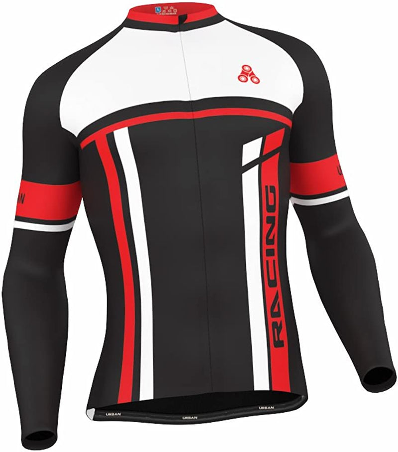 Men’S Urban Cycling Team Red Thermal Winter Cycling Set Bundle, Long Sleeve & Tights Sporting Goods > Outdoor Recreation > Cycling > Cycling Apparel & Accessories Urban Cycling Apparel Red Thermal Jersey Only Large 