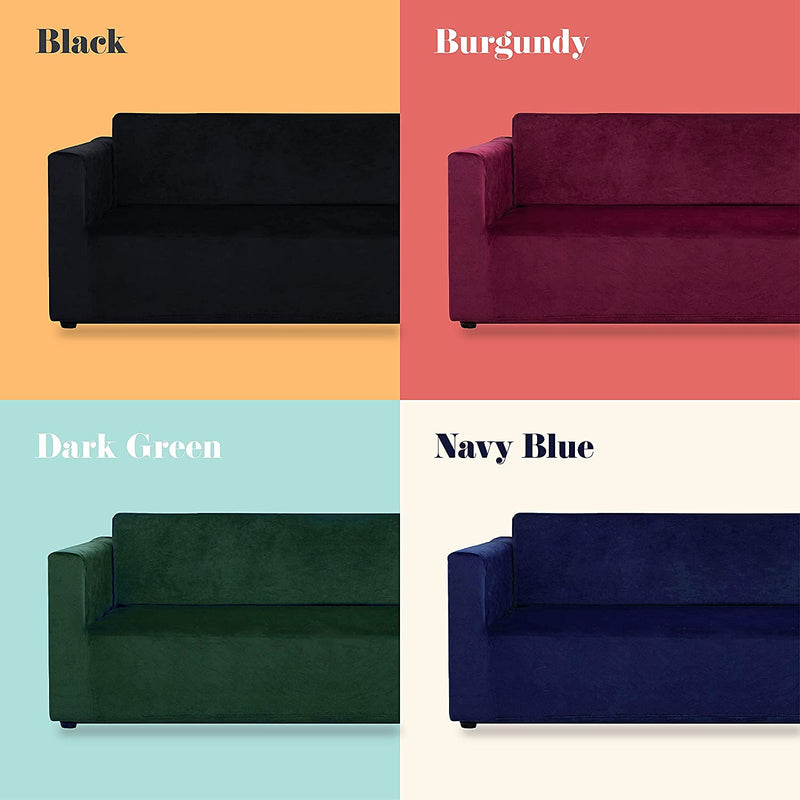 RECYCO Velvet Sofa Covers for 4 Cushion Couch, Furniture Covers for Sofa, Sofa Slipcover 1 Piece for Living Room, Dogs, Navy Home & Garden > Decor > Chair & Sofa Cushions RECYCO   