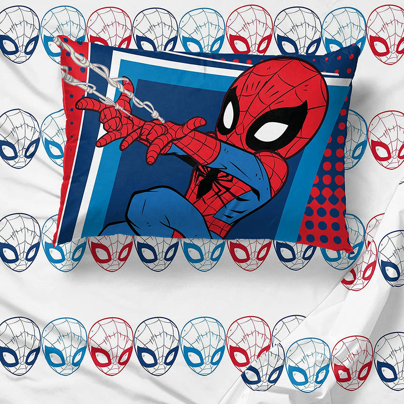 Marvel Super Hero Adventures Go Spidey 4 Piece Twin Bed Set - Includes Reversible Comforter & Sheet Set Bedding Features Spiderman - Super Soft Fade Resistant Microfiber (Official Marvel Product)