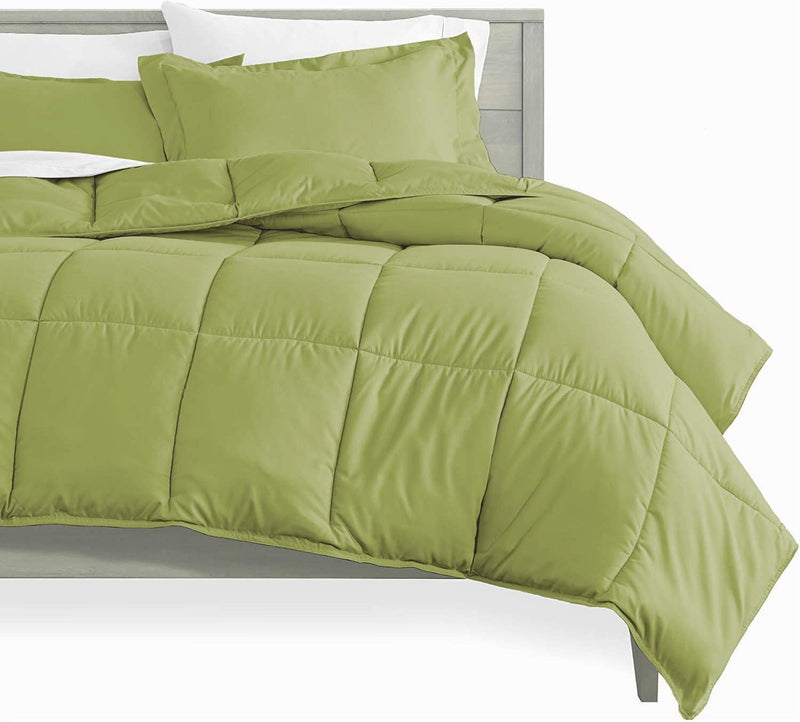 Comforter Bed Set - All Season Chocolate down Alternative Quilted Comforter Bed Set - 100% Cotton 800 Thread Count - Duvet Insert or Stand Alone Comforter - 3 Pcs Set - Oversized Queen Home & Garden > Linens & Bedding > Bedding > Quilts & Comforters BSC Collection Sage Oversized Queen 