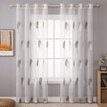 MIULEE 2 Panels Leaves Embroidery Sheer Curtains Grommet Window Curtain Semi Voile Drapes Panels for Living Room Bedroom 54" W X 84" L (White and Blue) Home & Garden > Decor > Window Treatments > Curtains & Drapes MIULEE Coffee 54''W x 96''L 