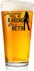 Toasted Tales in a World Full of Karen'S Be a Beth | Old Fashioned Whiskey Glass Tumbler | Rocks Barware for Scotch, Bourbon, Liquor and Cocktail Drinks | Quality Chip Resistant Home & Garden > Kitchen & Dining > Tableware > Drinkware Toasted Tales In A World Full Of Karen's Be A Beth Pint Glass 