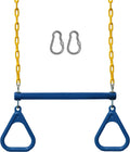 Jungle Gym Kingdom 18" Trapeze Swing Bar Rings 48" Heavy Duty Chain Swing Set Accessories & Locking Carabiners (Green) Sporting Goods > Outdoor Recreation > Winter Sports & Activities Jungle Gym Kingdom Blue  