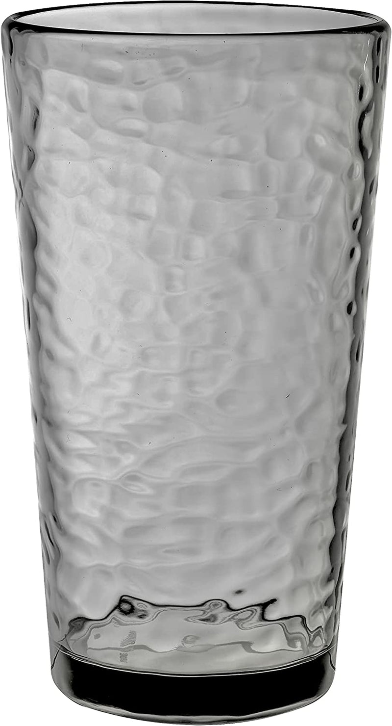 KLIFA- NICE- 14.7 Ounce, Set of 6, Acrylic Tumbler Drinking Glasses, Bpa-Free, Stackable Plastic Drinkware, Dishwasher Safe Cups, Gray Home & Garden > Kitchen & Dining > Tableware > Drinkware KLIFA Gray/Black 20 oz, Set of 6 