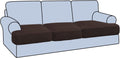 H.VERSAILTEX Stretch 3 Piece T Cushion Sofa Slipcovers Individually Sofa Cushion Covers for 3 Cushion Couch Sofa Seat Cushion Covers with Elastic Bands Featuring Thicker Jacquard Fabric, Gray Home & Garden > Decor > Chair & Sofa Cushions H.VERSAILTEX Chocolate 3 Cushion Sofa 