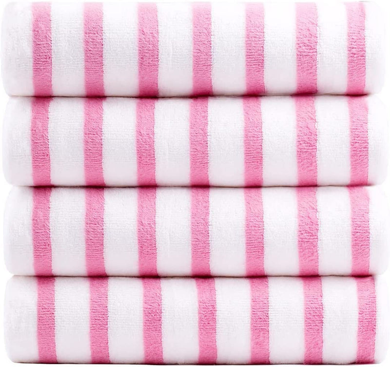 JML Microfiber Bath Towel Sets (6 Pack, 27" X 55") -Extra Absorbent, Fast Drying, Multipurpose for Swimming, Fitness, Sports, Yoga, Grey 6 Count Home & Garden > Linens & Bedding > Towels JML Stripe Pink 4 Pack 