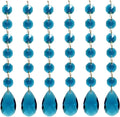 Poproo Teardrop Pendant Octagon Crystal Glass Beads Pendants for Chandelier Lamp Curtain Decor, 6-Pack (Blue) Home & Garden > Lighting > Lighting Fixtures > Chandeliers Poproo Peacock Blue  
