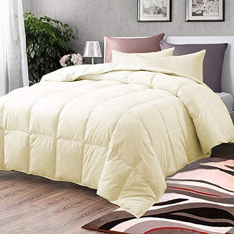 Comforter Bed Set - All Season Chocolate down Alternative Quilted Comforter Bed Set - 100% Cotton 800 Thread Count - Duvet Insert or Stand Alone Comforter - 3 Pcs Set - Oversized Queen Home & Garden > Linens & Bedding > Bedding > Quilts & Comforters BSC Collection Ivory Oversized King 