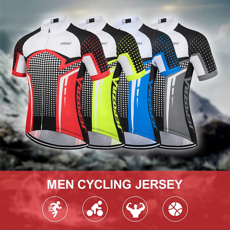 Men'S Summer Cycling Jerseys Short Sleeves Quick Dry Biking Shirt Mountain Bike Racing Suit Cycling Jacket Shirt Tops Sporting Goods > Outdoor Recreation > Cycling > Cycling Apparel & Accessories JEPOZRA   