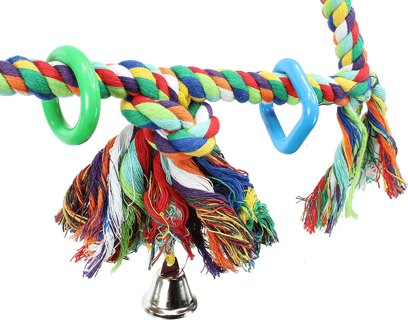 Bonka Bird Toys 1035 Medium Rope Triangle Colorful Cotton Chew Climb Parrot Parrotlet Budgie Finch Animals & Pet Supplies > Pet Supplies > Bird Supplies > Bird Toys Bonka Bird Toys   