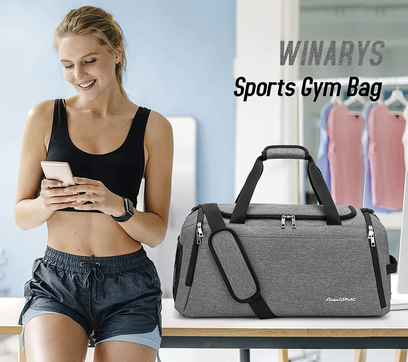 Gym Bag for Women & Men, Travel Duffel Bag for Sports, Gyms and Weekend Getaway, Waterproof Dufflebag with Wet Pocket & Shoes Compartment, Lightweight Carryon Gymbag Home & Garden > Household Supplies > Storage & Organization kasibon   