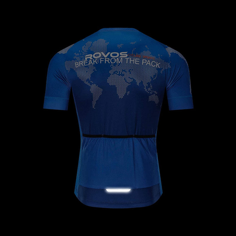 ROVOS Men'S Cycling Jersey Short Sleeve Bike Shirt Road Bicycle Biking Tops Quick-Dry Breathable Biking Shirt Cycle Clothes
