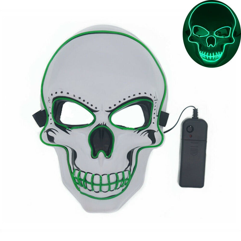 Tagital LED Scary Skull Halloween Mask Costume Cosplay EL Wire Light up Halloween Party Apparel & Accessories > Costumes & Accessories > Masks Tagital   