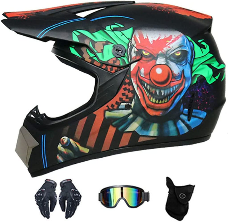 Mountain Motorcycle Motocross Helmet DOT Certified Dirt Bike Downhill Full Face Motorbike Helmet with Goggles Gloves Mask Off-Road Four Wheeler Bike Crash Helmet for Adult Men Women Sporting Goods > Outdoor Recreation > Cycling > Cycling Apparel & Accessories > Bicycle Helmets CEGLIA D Large 