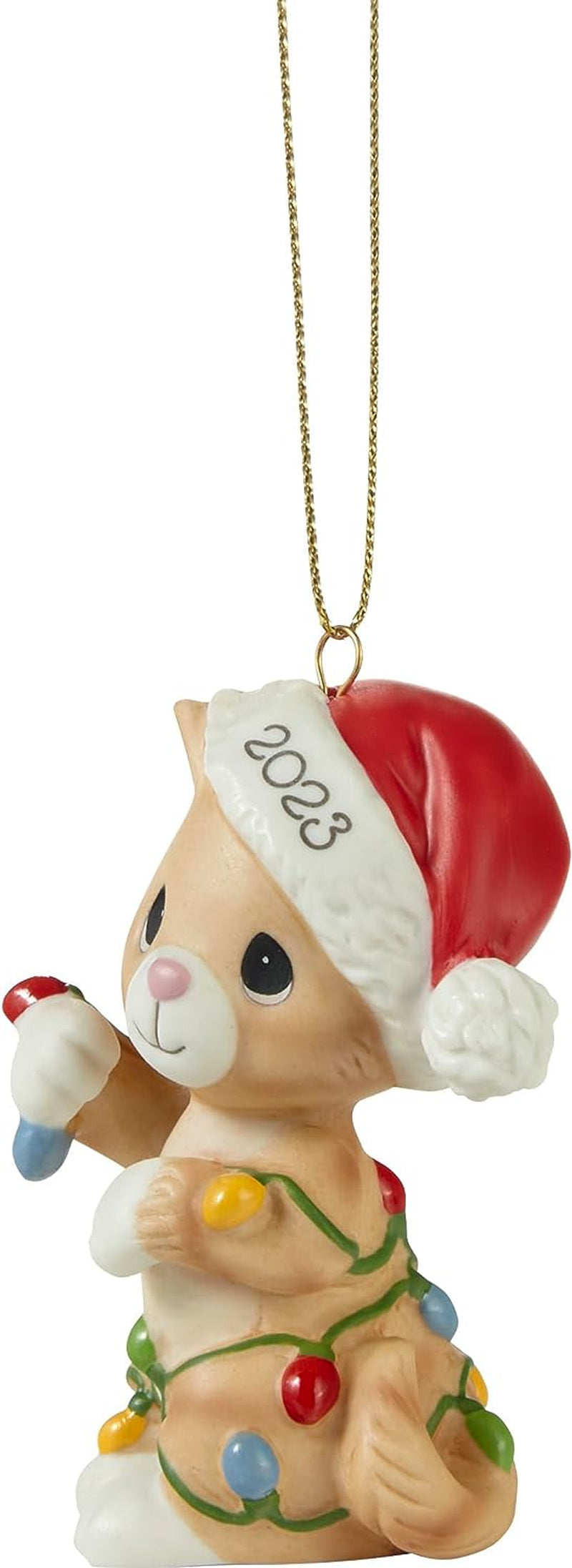Precious Moments 231007 Tangled in Christmas Fun 2023 Dated Cat Bisque Porcelain Ornament  Precious Moments   