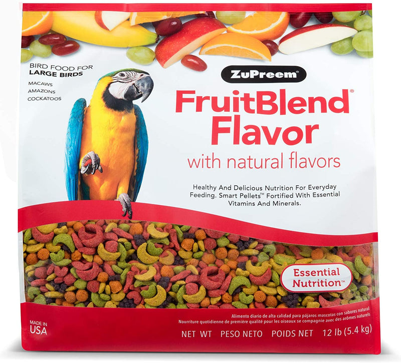Zupreem Fruitblend Flavor Pellets Bird Food for Large Birds, 35 Lb - Daily Blend Made in USA for Amazons, Macaws, Cockatoos Animals & Pet Supplies > Pet Supplies > Bird Supplies > Bird Food ZuPreem FruitBlend 12 Pound (Pack of 1) 