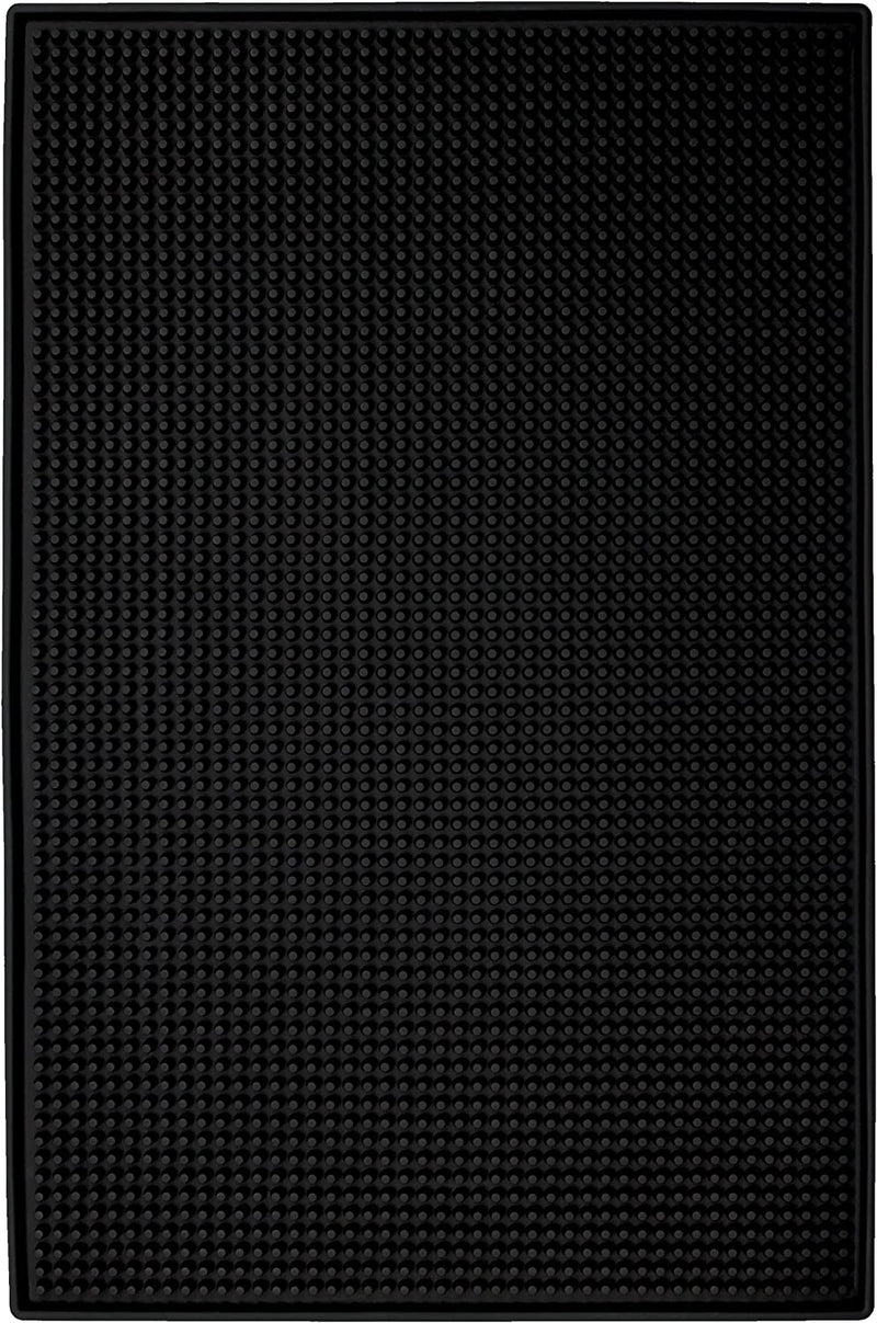 S&T INC. Rubber Bar Mat for Countertop, Non-Slip Bar Mat for Home Bar Cart, Coffee Maker Mat for Countertops, 11.9 Inch X 17.8 Inch, Black with White Border, 1 Bar Mat with 2 Coasters Home & Garden > Kitchen & Dining > Barware Schroeder & Tremayne, Inc. Black 1Pack  
