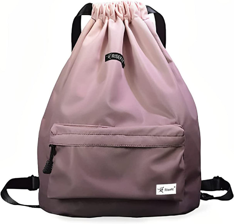 Risefit Waterproof Drawstring Bag, Drawstring Backpack, Gym Bag Sackpack Sports Backpack for Women Girls