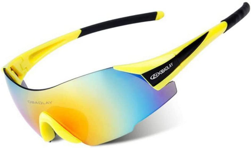 Gaolfuo Cycling Glasses UV400 Outdoor Sports Eyewear Fashion Frameless Bike Bicycle Sunglasses MTB Goggles Riding Equipment Sporting Goods > Outdoor Recreation > Cycling > Cycling Apparel & Accessories Gaolfuo Yellow Black  