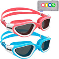 Kids Swim Goggles, OMID 2 Packs Comfortable Polarized Swimming Goggles Age 6-14 Sporting Goods > Outdoor Recreation > Boating & Water Sports > Swimming > Swim Goggles & Masks OMID Polarized Pink Smoke + Polarized Blue Smoke  