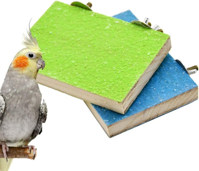 2 Pack Colorful Bird Perch Stand Platform Natural Wood Playground Paw Grinding Clean for Pet Parrot Budgies Parakeet Cockatiels Conure Lovebirds Rat Mouse Cage Accessories Exercise Toys Animals & Pet Supplies > Pet Supplies > Bird Supplies Mrli Pet   