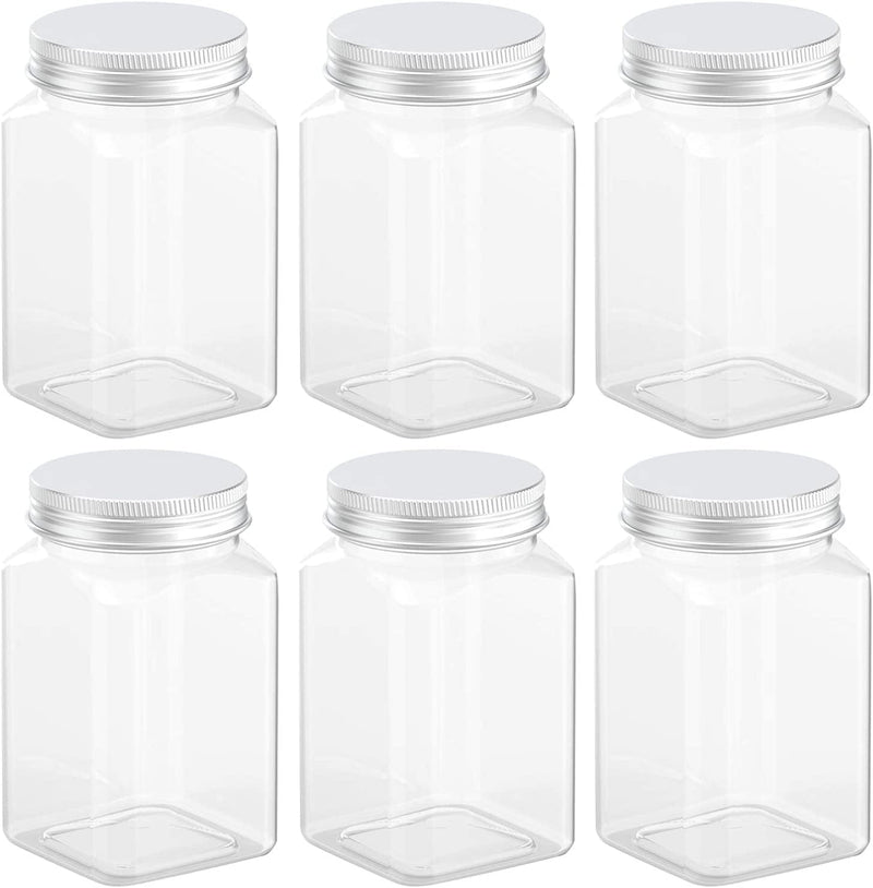24 Ounce Clear Plastic Jars Storage Containers with Lids for Kitchen & Household Storage Airtight Container 6 PCS Home & Garden > Decor > Decorative Jars Axe Sickle   