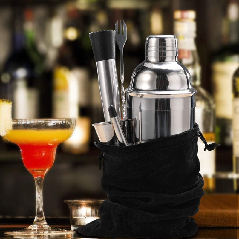 24 Oz Cocktail Shaker Set Bartender Kit by Aozita, Stainless Steel Martini Shaker, Mixing Spoon, Muddler, Measuring Jigger, Liquor Pourers with Dust Caps and Manual of Recipes, Professional Bar Tools Home & Garden > Kitchen & Dining > Barware AOZITA   