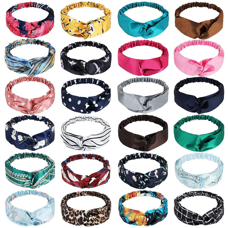 24 Pack Boho Headbands for Women,Vintage Floral Elastic Hair Accessories for Women'S Hair , Twisted Knot Girls' Fashion Headbands for Wigs Sporting Goods > Outdoor Recreation > Winter Sports & Activities Jeatonge   