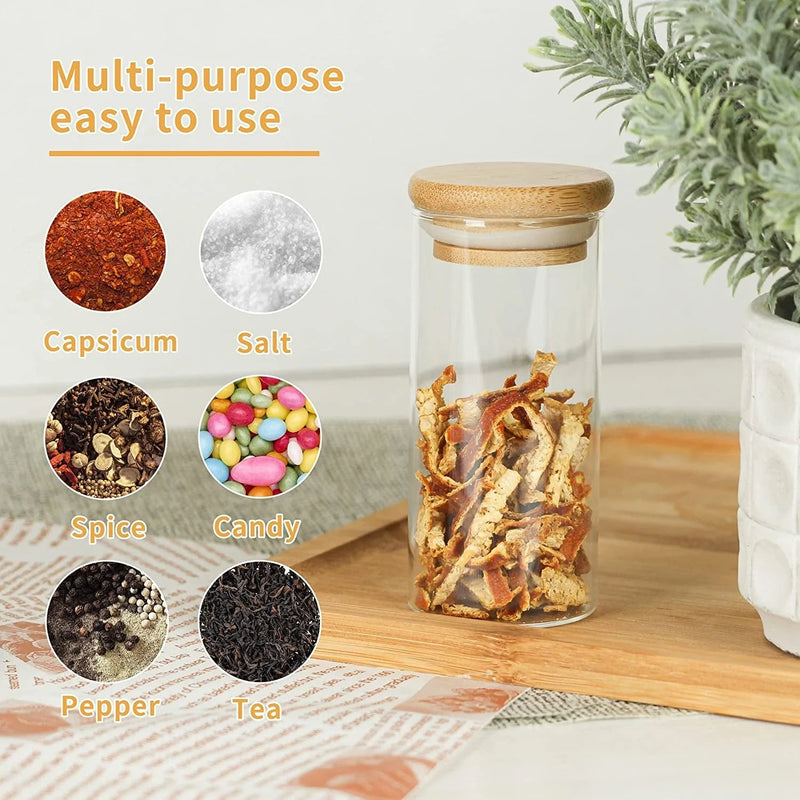 [24 Pack] Glass Spice Jars with Bamboo Airtight Lids, 4 Oz Jars with 216 Exclusive Minimalist Spice Labels Stickers, Seasoning Storage Jars for Spice Rack, Cabinet, Drawer Home & Garden > Decor > Decorative Jars ZRRHOO   