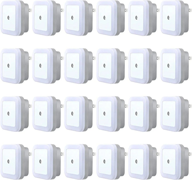 24 Packs LED Night Lights Plug into Wall with Smart Dark Sensor Automatic Night Light Hallway Plug in Night Lights for Bedroom, Bathroom, Toilet, Stairs, Kitchen, Kids, Adults (White) Home & Garden > Lighting > Night Lights & Ambient Lighting Hortsun White  
