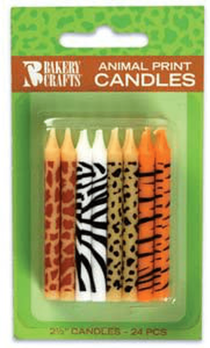 24 pc Safari Wild Animal Print Birthday Cake Candles Home & Garden > Decor > Home Fragrances > Candles Oasis Supply   