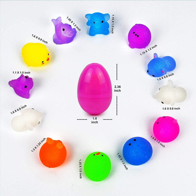 24 Pcs Mochi Squishy Prefilled Easter Eggs, Glitter Mochi Squishy Toys for Kids Easter Basket Stuffers Fillers, Easter Egg Party Favors, Easter Eggs Hunt Event Classroom Prize Supplies Arts & Entertainment > Party & Celebration > Party Supplies Kufutee   