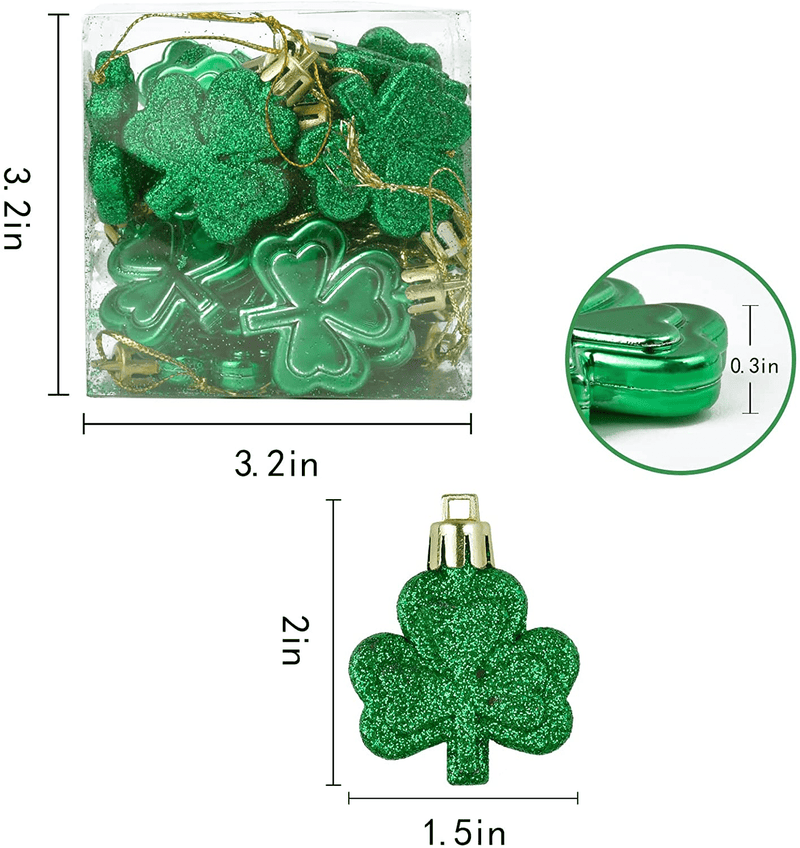 24 Pcs St. Patrick'S Day Decorations,St Patrick'S Day Green Shamrocks Ornaments for Irish Lucky Day Party Table Tree Shelf Home Decor,Clover Hanging Bauble Green Trefoil Ornaments Party Gift Supplies Arts & Entertainment > Party & Celebration > Party Supplies Lapogy   