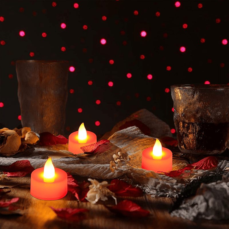 24 Pieces LED Romantic Candles and USB Night Light Star Roof Lights for Car Interior and 3000 Pieces Artificial Rose Petals Flamesless Candles for Wedding Valentine'S Day Decor (Red Candle Lights) Home & Garden > Decor > Seasonal & Holiday Decorations Riakrum   