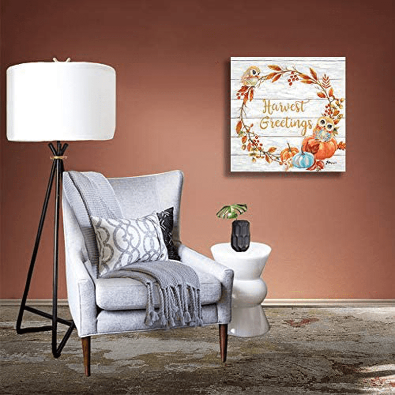 24"x24" Fall Wall Art Farmhouse Decor Owl Pumpkin Poster Harvest Greetings Picture Thanksgiving Day Decorations Autumn Pictures for Living Room Framed and Easy to Hang Home & Garden > Decor > Seasonal & Holiday Decorations B BLINGBLING   