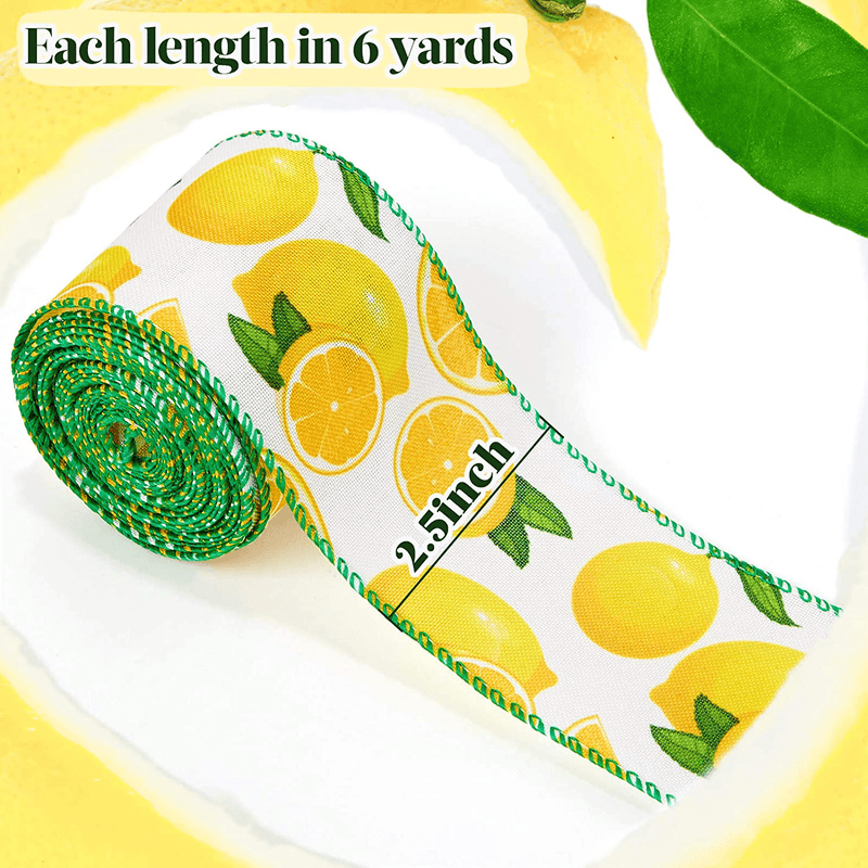 24 Yards Lemon Wired Edge Ribbon 2.5 Inches Wide Summer Burlap Ribbon Lemon Gingham Check Ribbon Decorative Lemon Ribbon for Wreaths Wrapping Floral Arrangements and Crafting Arts & Entertainment > Hobbies & Creative Arts > Arts & Crafts > Art & Crafting Materials > Embellishments & Trims > Ribbons & Trim Shappy   