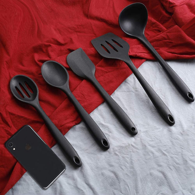 Silicone Kitchen Utensils Set, 5 Pieces Heat Resistant Non Stick Cooking Tools - Flexible Silicone Spatula/Turner/Serving Spoon/Soup Ladle/Slotted Spoon Home & Garden > Kitchen & Dining > Kitchen Tools & Utensils DAILY KISN   