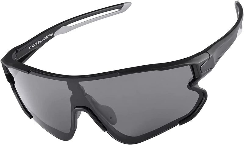 AMEXI Polarized Sports Sunglasses Cycling Running Fishing Golf Driving Shades Sun Glasse MTB Bike Glasses UV Protection Sporting Goods > Outdoor Recreation > Cycling > Cycling Apparel & Accessories AMEXI Grey  