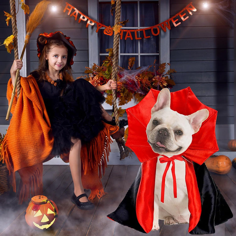GOYOSWA Dog Halloween Costumes, Dog Vampire Cloak Costume Dog Devil Costume Dog Vampire Cloak Cape Halloween Costumes for Small Medium Large Dogs Pets (Large)  GOYOSWA   
