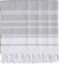 Set of 4 - Diamond Weave Turkish Cotton Bath Beach Hammam Towel Peshtemal Blanket Prewashed (Navy) Home & Garden > Linens & Bedding > Towels CopperBull Grey  