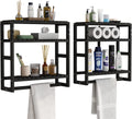 Galood Bathroom Shelves for Storage 2 Pack Black Adjustable 3 Tiers Plant Shelf over the Toilet Storage with Hanging Rod Home & Garden > Household Supplies > Storage & Organization Galood Black-pack of 2  