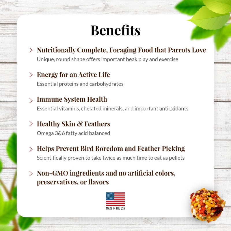 LAFEBER'S Sunny Orchard Nutri-Berries Pet Bird Food, Made with Non-Gmo and Human-Grade Ingredients, for Parrots, 20 Lb