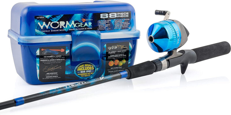South Bend Wormgear Tackle Box-88 Piece Sporting Goods > Outdoor Recreation > Fishing > Fishing Tackle VLOOKUP(C34,[1]Sheet0!$A:$G,7,0) Blue Tackle Box W/ Fishing Rod & Spincast Reel 