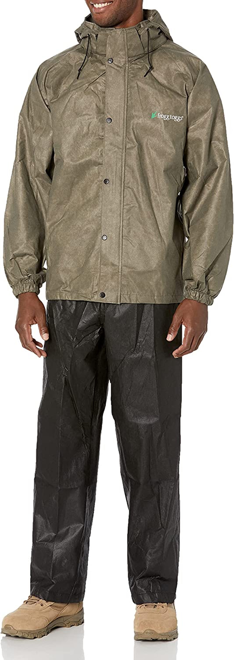 FROGG TOGGS Men'S Classic All-Sport Waterproof Breathable Rain Suit Sporting Goods > Outdoor Recreation > Winter Sports & Activities FROGG TOGGS Stone / Black Pants 2X-Large Short 