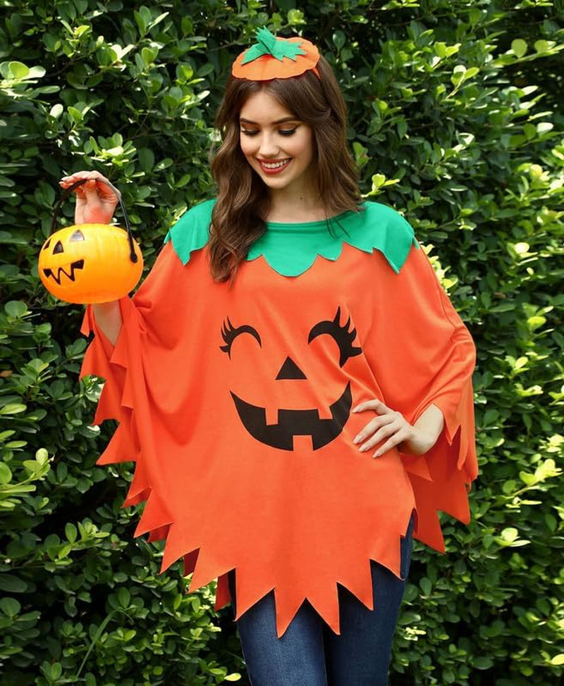Maisolly Women'S Halloween Pumpkin Poncho Costume  Maisolly   