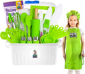 KEFF Kids Cooking and Baking Sets for Girls, Boys, Toddler with Real Kitchen Tools - Master Chef Jr Kit Includes Apron, Chef Hat, Recipe Book and More Utensils - Green Home & Garden > Kitchen & Dining > Kitchen Tools & Utensils KEFF Green  